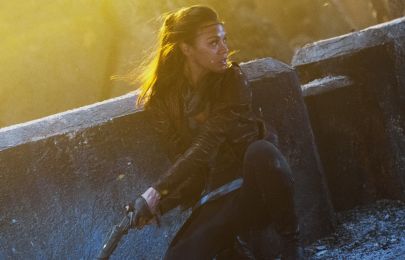Courage under fire: Uhura (Zoe Saldana) in action